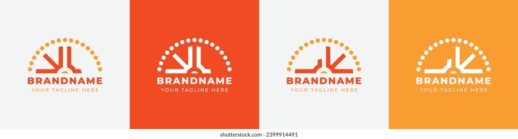 Letter LW and WL Sunrise  Logo Set, suitable for any business with LW or WL initials.