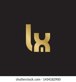 Letter lx linked lowercase logo design template elements. Gold letter Isolated on black  background. Suitable for business, consulting group company.