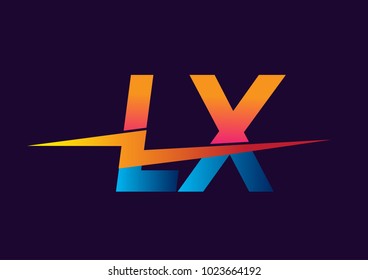 Letter LX logo with Lightning icon, letter combination Power Energy Logo design for Creative Power ideas, web, business and company.