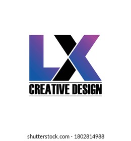 Letter LX simple monogram logo design vector