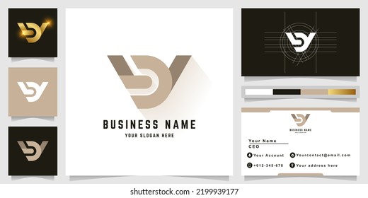 Letter LY or LDY monogram logo with business card design