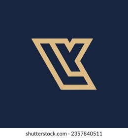 Letter LY or YL logo