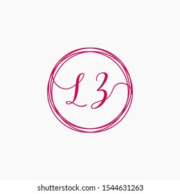 Letter LZ logo template. Creative fashion logo design, couple letter , beauty icon. Initial handwriting or handwritten logo for identity. Logo with hand drawn style. wedding concept -vector
