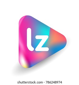 Letter LZ logo in triangle shape and colorful background, letter combination logo design for business and company identity.
