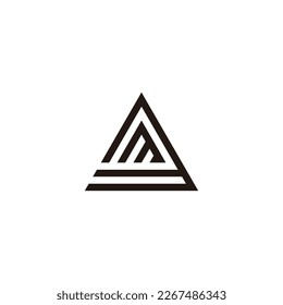 Buchstabe M in 3, dreieckiges, einfaches Symbol-Logo, Vektorgrafik