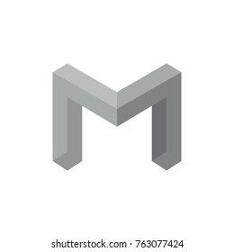 letter m 3d design logo vector