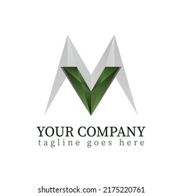 letter M 3d logo is suitable for brand with letter logo