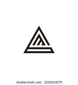 Letter m in 6, triangle geometric symbol simple logo vector