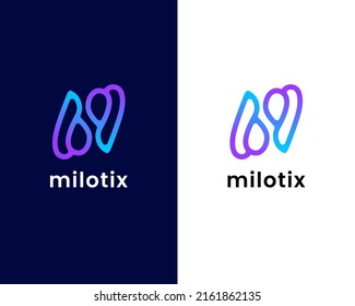 letter m with 6,9 creative logo design template