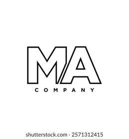 Letter M and A, MA logo design template. Minimal monogram initial based logotype.