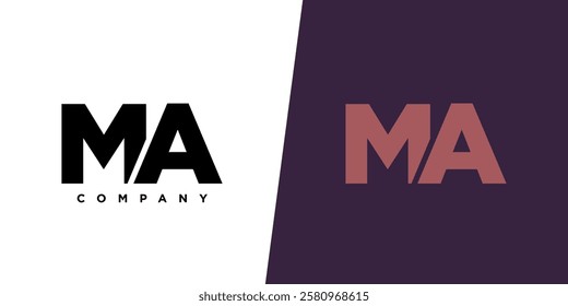 Letter M and A, MA logo design template. Minimal monogram initial based logotype.