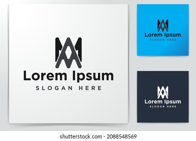 letra M A, Inspiración de logotipo moderno aislada en fondo blanco