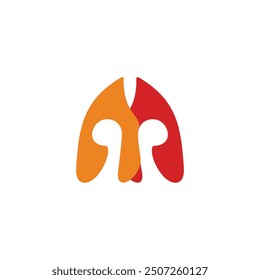 letter m abstract ancient mask simple logo vector 