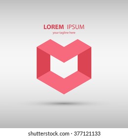 Letter M abstract design logo icon. Vector illustration.