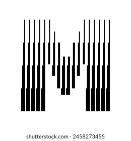 Letter M Abstract Geometric Line Logo