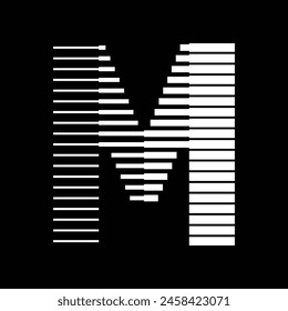 Ilustración del icono del logotipo de M Letter Lines