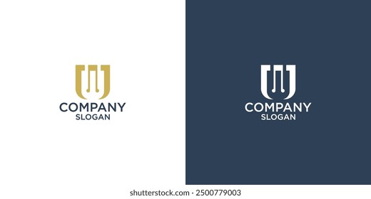 letter M abstract geometry monogram logo vector design