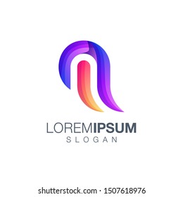 letter M abstract gradient color logo design
