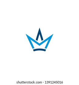 letter M abstract icon logo design concept crown