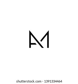 letter A M abstract icon logo design concept