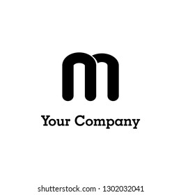 letter m abstract logo. double letter n abstract rounded logo