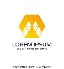 Letter M abstract Logo Template.construction concept. digital technology logo -vector