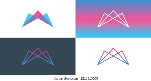 Plantilla de diseño gráfico vectorial de logotipo abstracto de letra M