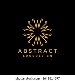 Letter M Abstract and Luxury logo design in a circular style
