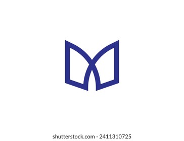 Letter M abstract monogram logo design vector template