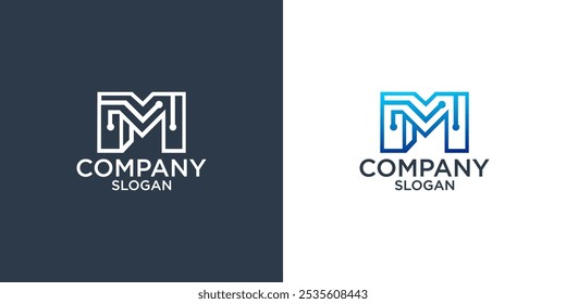 letter m abstract monogram logo design vector