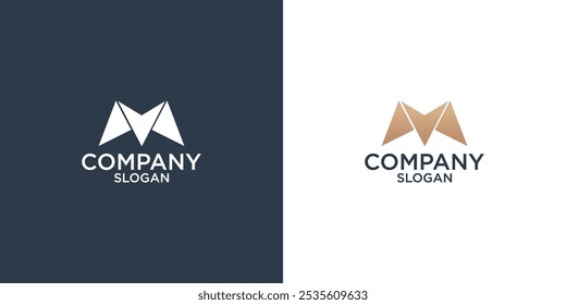 letter m abstract monogram logo design vector