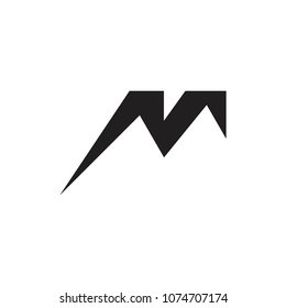 letter m abstract mountain logo 
