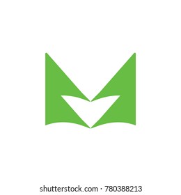 letter m abstract pine tree logo 