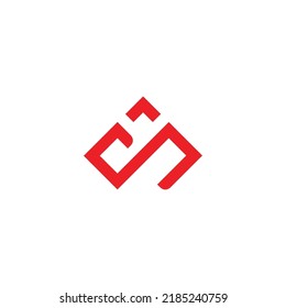letter m abstract red arrow geometric simple logo vector