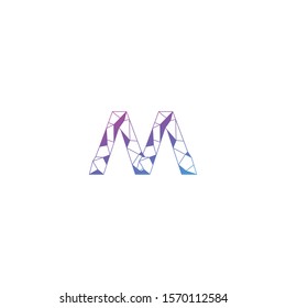 Letter M abstract technology logo icon sign design concept. Vector illustration isolated on white background