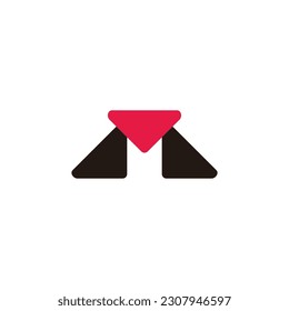 letter m abstract triangle colorful simple logo vector 