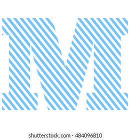 Letter m alphabet vector design.