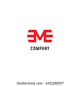 Letter M Alphabetic Logo Design Template, EM Abjad, Flat Simple & Clean, Red, Lettermark Concept, Strong & Bold, Clothing Fashion, Business, Modern