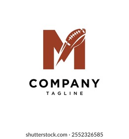 Letter M American Soccer Logo Icon Vector