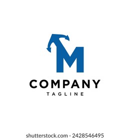 Letter M Anchor logo icon vector template.eps