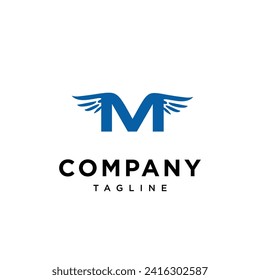
Letter M Angle Wings logo icon vector template.eps