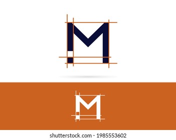 Letter M architecture logo design. Vector combination of construction and letter