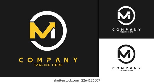 letter M with arrow in circle logo design ,suitable for company logo, business logo, and brand identity 