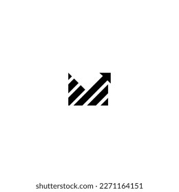 Letter M with arrow concept. Very suitable in various business purposes, also for icon, symbol and many more.
