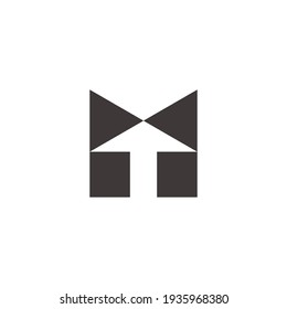 letter m arrow up geometric simple design logo vector