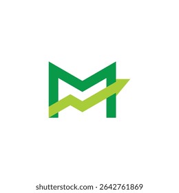 letter m arrow up graphic chart business logo vector 