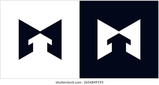  Letter M Arrow Logo design vector