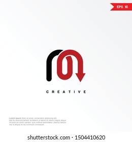 Letter M arrow logo icon design template elements