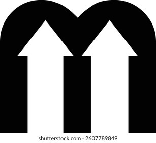 Logotipo de la flecha de la letra M, icono de la flecha de la letra M, letra M reciclar, archivo de Vector