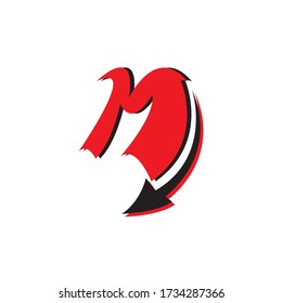 Letter M arrow logo template